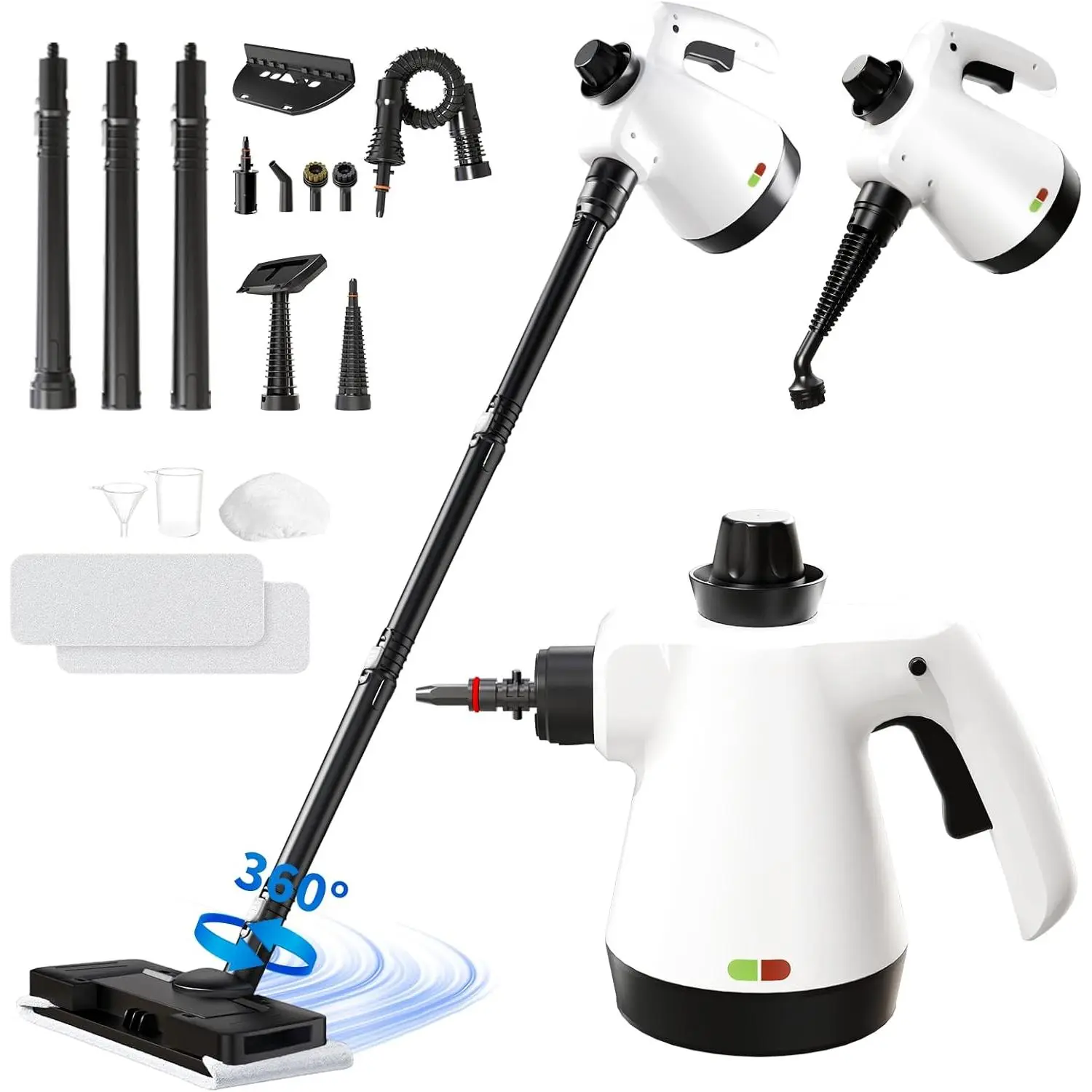 16-in-1 Lightweight Detachable Electric Steam Mop (45x11in) - Detachable Structure, Comfortable Grip, Handheld Design, Reduces Fatigue, Reaches Hidden Corners, Polishes Windows, Wipes Dust/Marks, Protects Hardwood Floors for Household Multi-Scene Cleaning