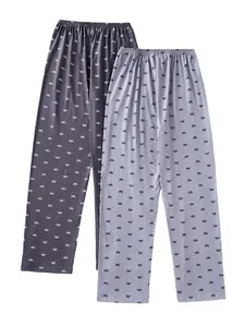 Women's 2-Pack Sleep Pants, Soft Bow Print Lounge Pants, Elastic Waist & Drawstring, Casual Loose-Fitting, All Seasons, Butterfly, Pajama, Loungewear, Nightwear