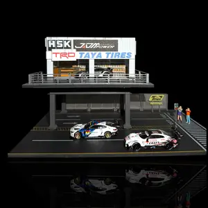 Miniature diorama Deluxe 2-Level Racing Garage Combo set OR Single