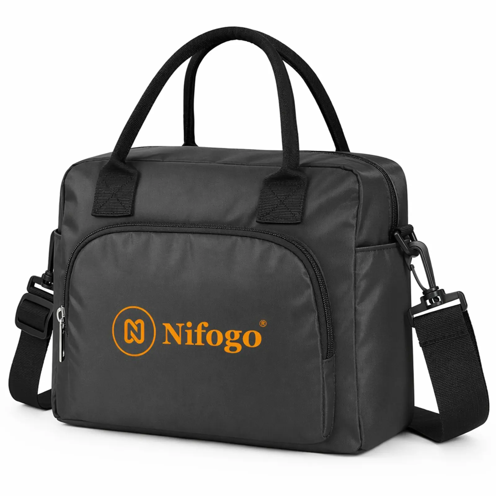 Insulated Cooler Lunch Bags - Compact Insulated Lunch Bag for Men and Women, Foldable Reusable Aluminum Lined Black Cooler for Office, Picnic, Compact Insulated Lunch Bags