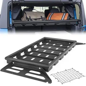 【Yzona】Rear Cargo Basket Rack Shelf Compatible with 2021 2022 2023 2024 2025 Ford Bronco 4 Door Hardtops with EVA Foam, Interior Storage Luggage Carrier Tray Organizer (Excluding Softtop or Sport)