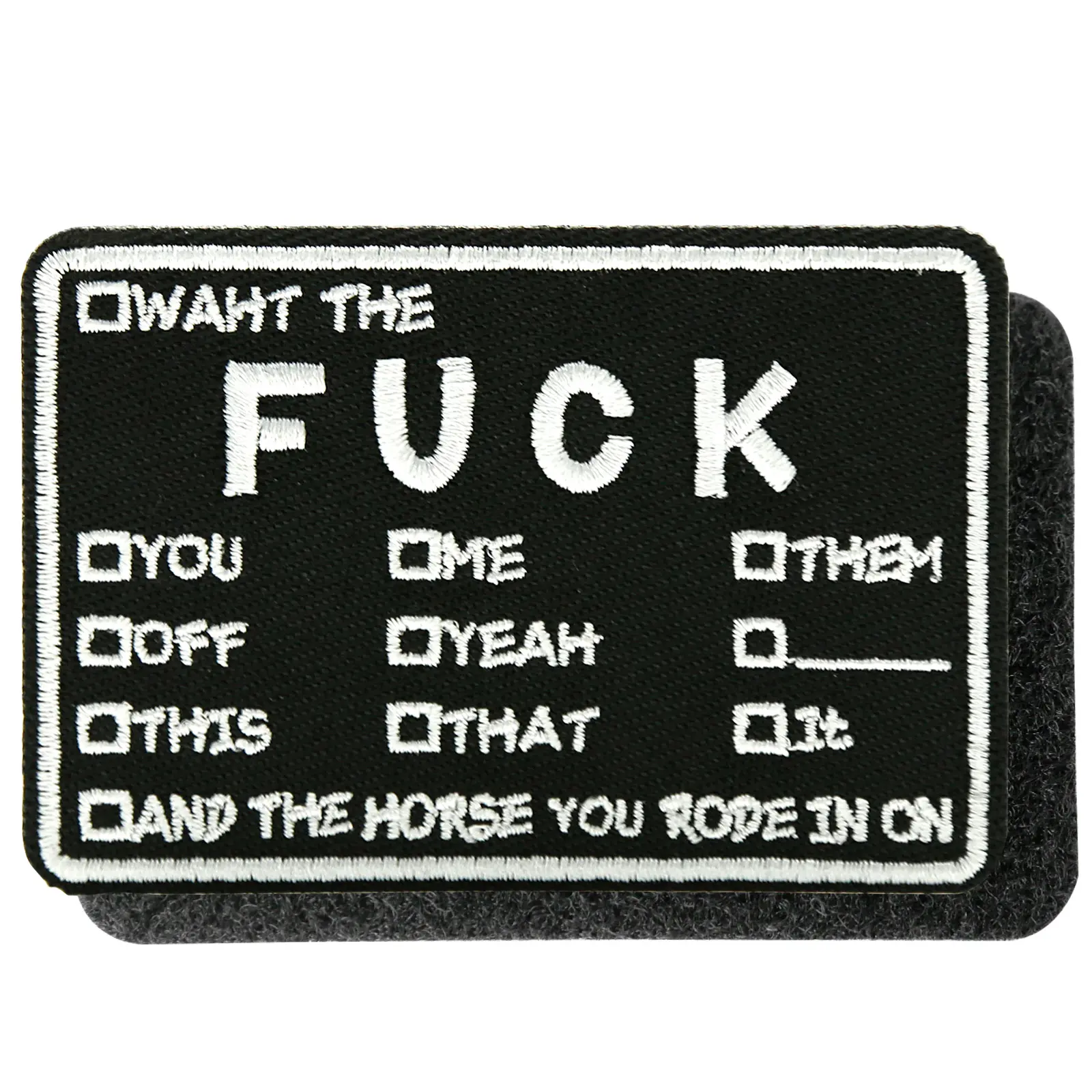 1 Count F*ck You and The Horse You Rode in Patch, Funny Morale Tactical Hook and Loop Patch, Stylish Embroidery Patches Army Military Uniform Statement Badge for Backpacks, Army Vests, Hats, Embroidered Design