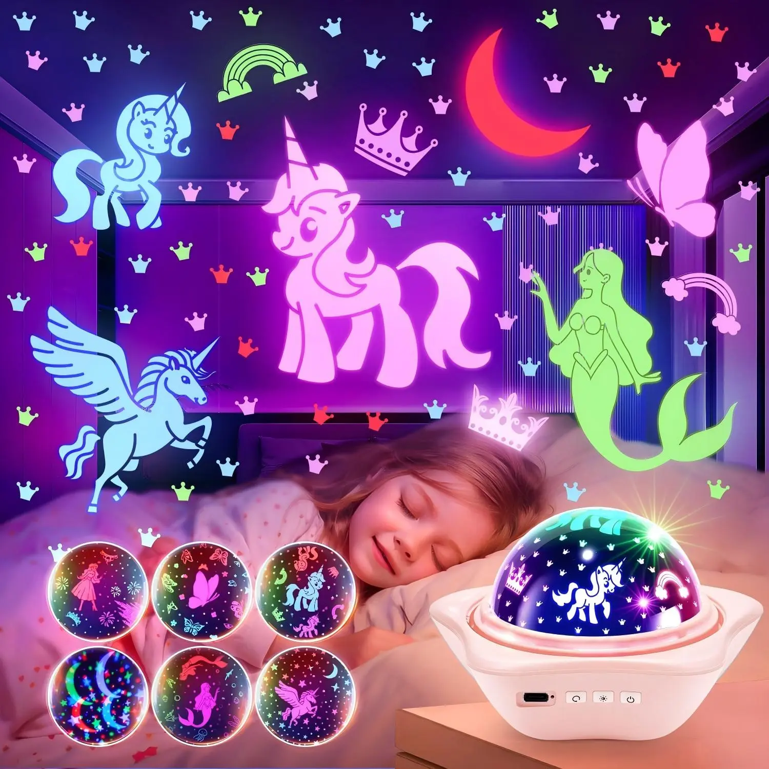 One Fire Night Light for Kids Toys, 6 Films+78 Lighting Modes Star Projector,Rechargeable Night Light Projector,360°Rotion Star Lights for Bedroom Decor,Birthday Gifts for Kids Baby Sensory Toys Autism