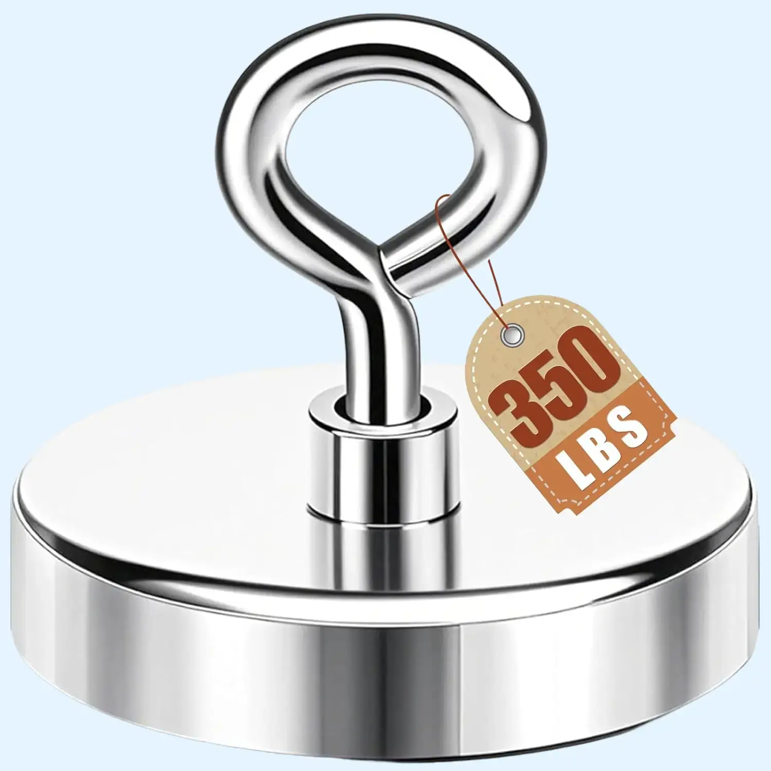 Fishing Magnet, 2 Inch 350 Lbs Large Strong Magnets for Lifting | Powerful Magnetic Tags Removal Tool High Power Heavy Duty Pickup for Treasure Hunting Retrieving Items in Lake and Beach