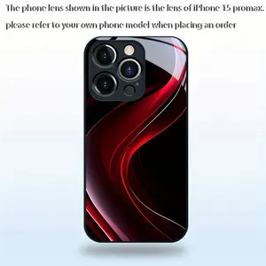 High-End Curved Red and Black Glass Protective Smartphone Cover - Multi-Model Tech Accessory for iPhone 11,12,13,14,15,16,17 Plus Pro Max Devices (Electronics Accessories)