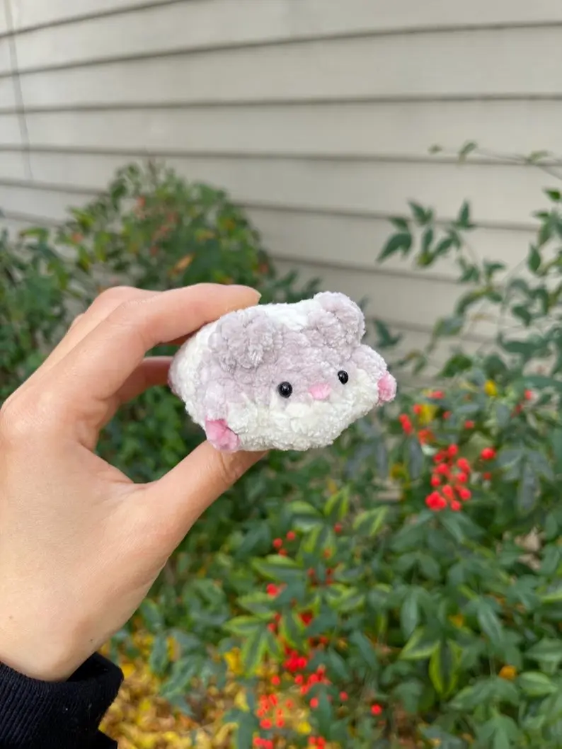 Lazy Hamster Crochet Plush, Cute Flat Hammie Plushie, Amigurumi Stuffed Animal, Handmade Gift (Handmade goods will be made by hand so the production time will be a little longer)