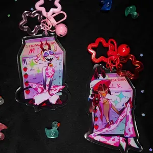 Moocifer and Cowboy Alastor Keychains / Lucifer Morningstar and Alastor hazbin hotel fanmade keychains