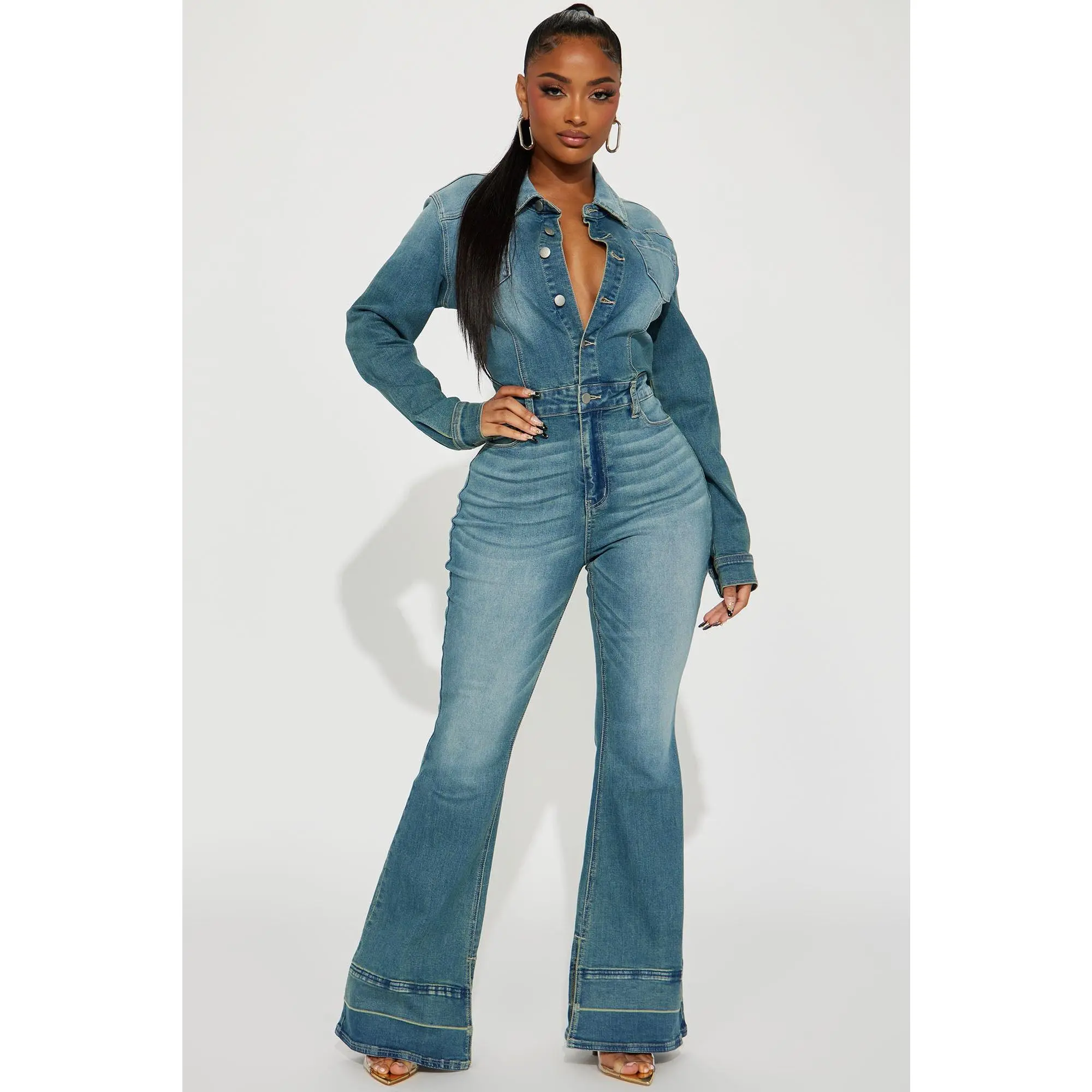 Playing Games Denim Jumpsuit - Denim Playing Games Denim Jumpsuit - Denim