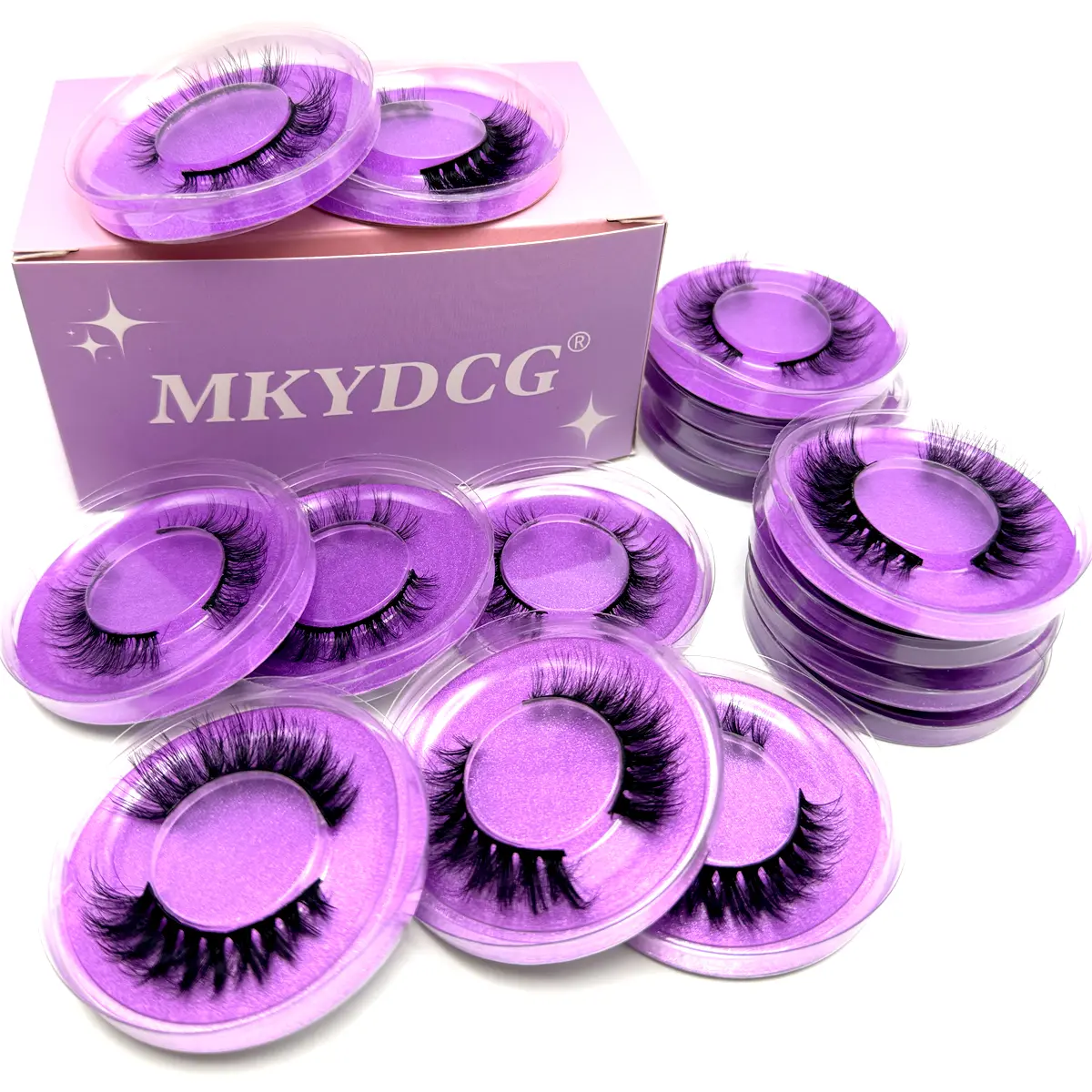 16 Pairs Fluffy&Thick 3D False Eyelashes With Glitter Box,Lashes Bulk women Gifts,3D Cat Eye Eyelashes Natural Soft,Volume Eyelashes,Protable,Cartoon Eyelashes Look Makeup Manga Lashes,Dramatic Messy Mink Lashes Wispy,Individual Package Faux Mink Lashes