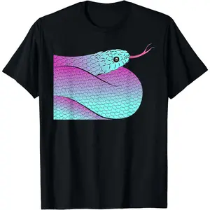 100% Cotton Top Snake Tongue Out Reptile Python Lover Herpetologist T-Shirt