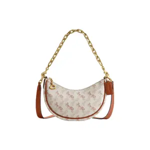 COACH Mira 23 Crossbody Bag for Women – Coachella Print Coated Canvas and Calfskin in Chalk Polished Amber