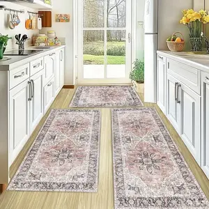 Kitchen Mat Set 2pcs/3pcs, Daily Home Use Kitchen Rug Set, Spring Home Kitchen Mats Set, Non-Slip Soft Carpet, Durable Fashion Door Mat Decor, Kitchen Rugs Sets