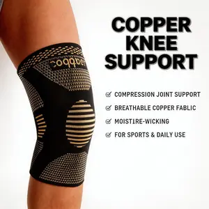 2 Pack Copper Knee Brace – Your Training Partner for Running & Lifting – Ultimate Support for Arthritis & Running- Copper Knee Sleeve for Men, Knee Pain Relief & Knees Wrap Supports, Patella Support for Workout, Running, Weightlifting, Black, 2 Pack