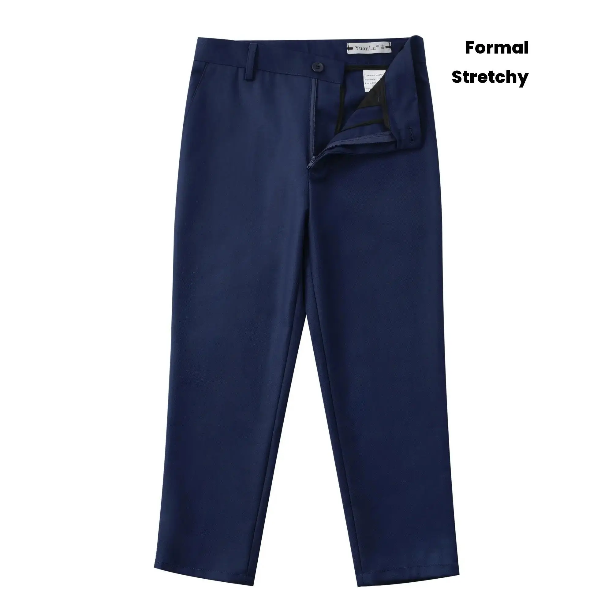 Mosedou Boys Dress Pants Youngsters Formal Pants 4-14Yrs Slim Fit Stretch Ankle Pants Teens for Wedding School Adjustable Waistband Multiple Color Options, Perfect for Outdoor