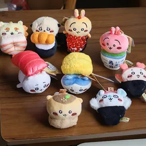 Sushi Series Chiikawa Pendants Plush Dolls Momonga Hachiware Usagi Pendants Keychains Friend Dolls, Toys Cute Gifts