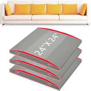 Couch Cushion High Density Foam 24X24X2.4 Inches Sofa Couch Supports for Sagging Light Grey 3Pc with Anti Slip Mesh