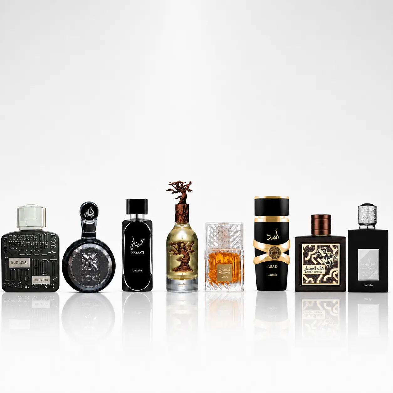 Lattafa Premium Arabian Fragrance Multi-Pack - Fragrance Discovery Set with Ramz SILVER, Fakhar, Hayaati, Eternal Oud, Khamrah, Asad, Qaed Al Fursan Untamed, Ameer al arab - Guys Gifts Men's Colognes Bundle, Gifts For Him, Boyfriend Birthday Gift