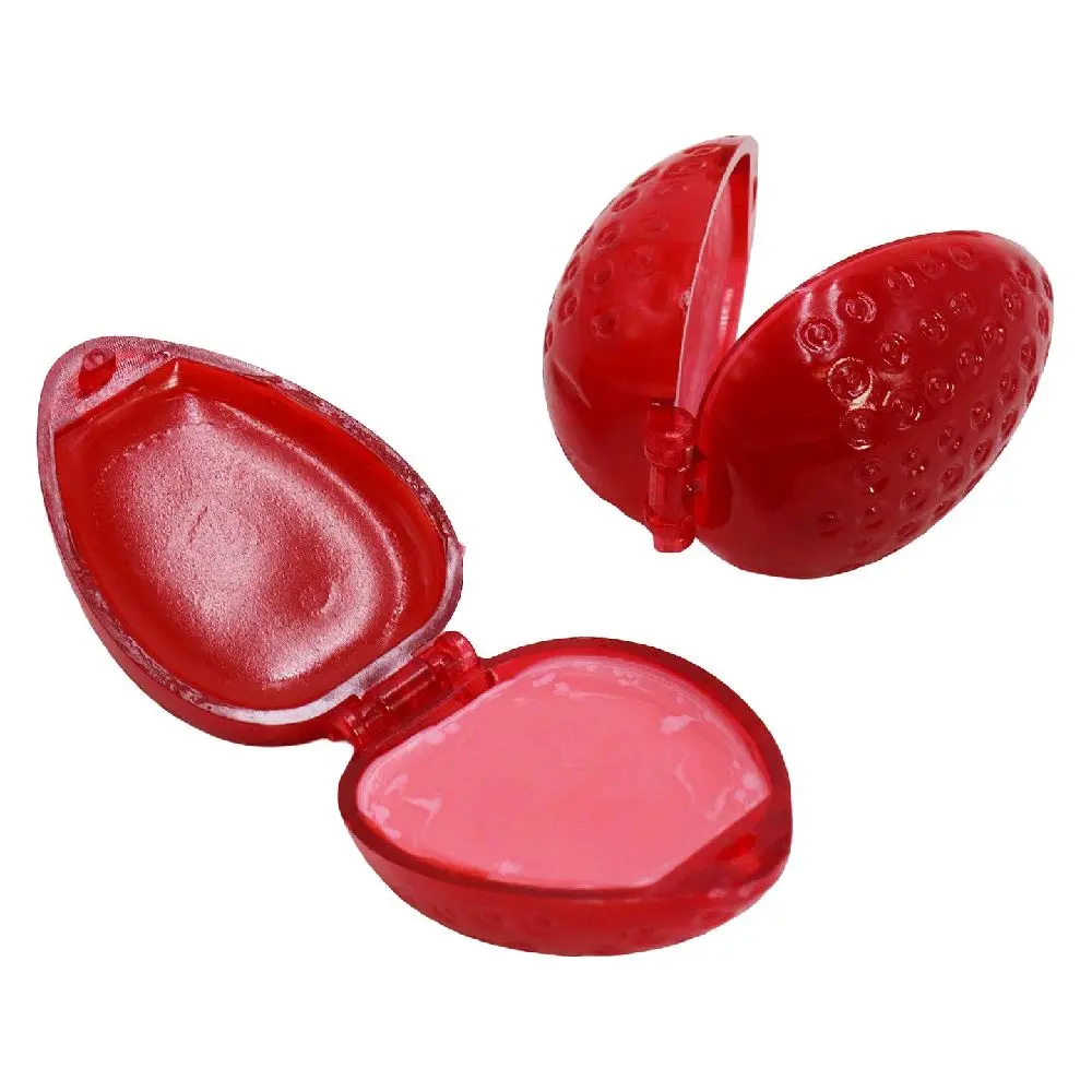 2-in-1 Translucent Strawberry Cosmetic Lip Balm - High Shine Lipgloss, Lightweight Glossy Hydrator, Long Lasting, Maximum Gloss Shine for Smooth Lips