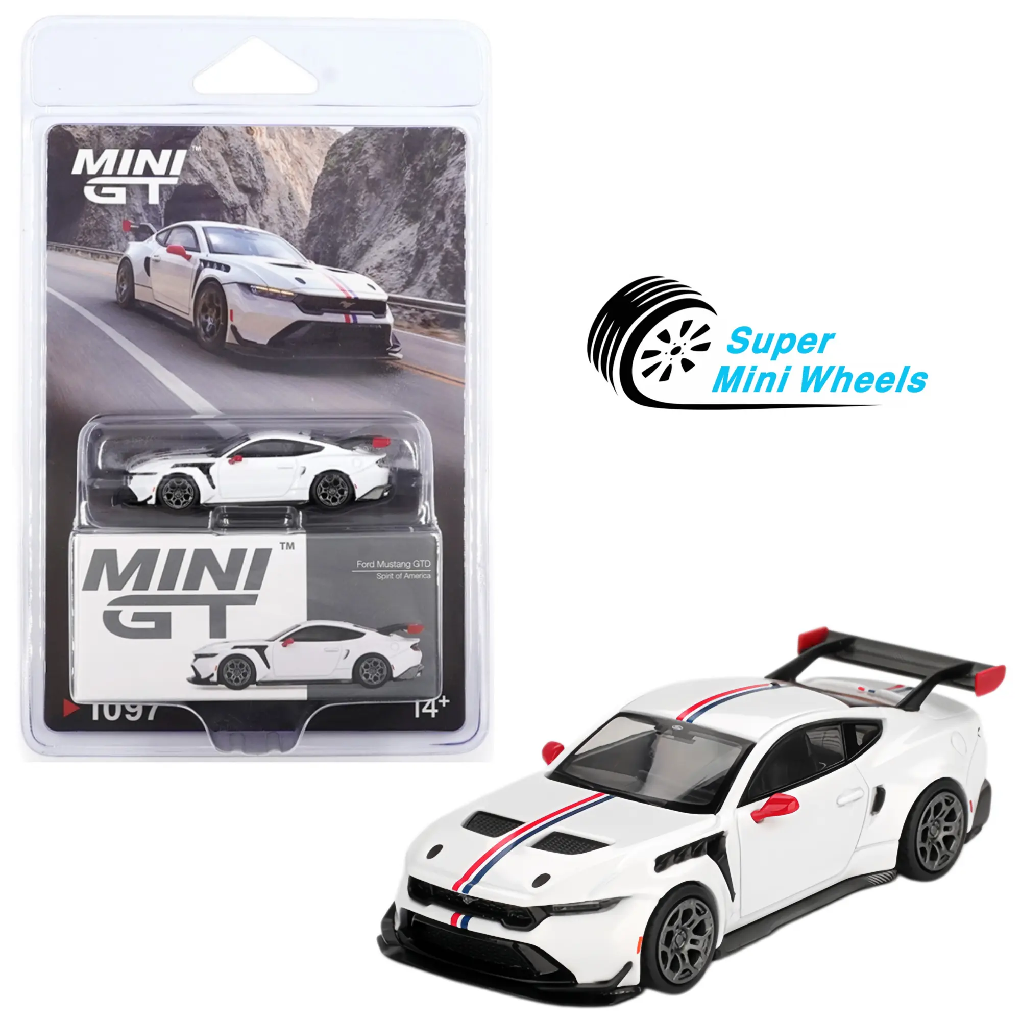 Mini GT 1:64 Ford Mustang GTD Spirit of America – White #1097