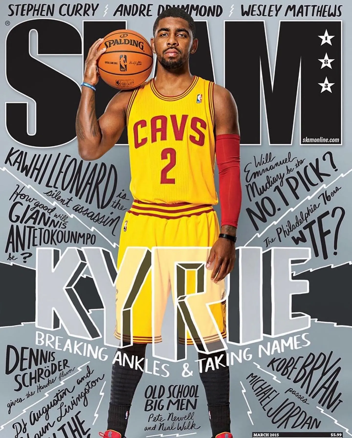 2015 March SLAM Magazine KYRIE IRVING Cleveland Cavs w/Anthony Davis Klay Poster Print Unframed