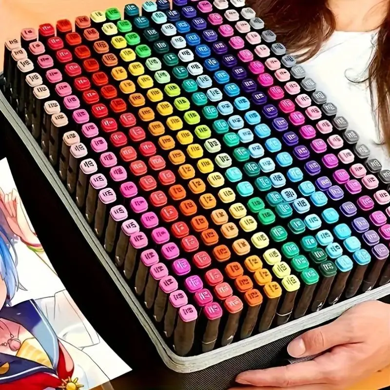 Alcohol Dual-tip Drawing Marker, 120/168pcs Colorful Sketching Animation Markers for Students, Adults Coloring & Artist Illustration