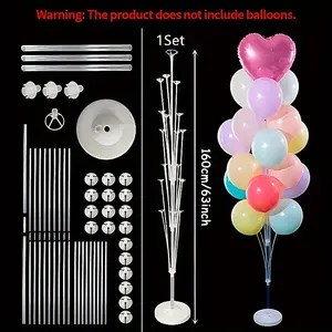 13/19 Tube Balloon Floor Stand, Balloon Column Kit with Base and Pole, Balloon Party Supplies, Perfect for Birthday, Wedding, Christmas, Halloween, Graduation, Easter Decorations