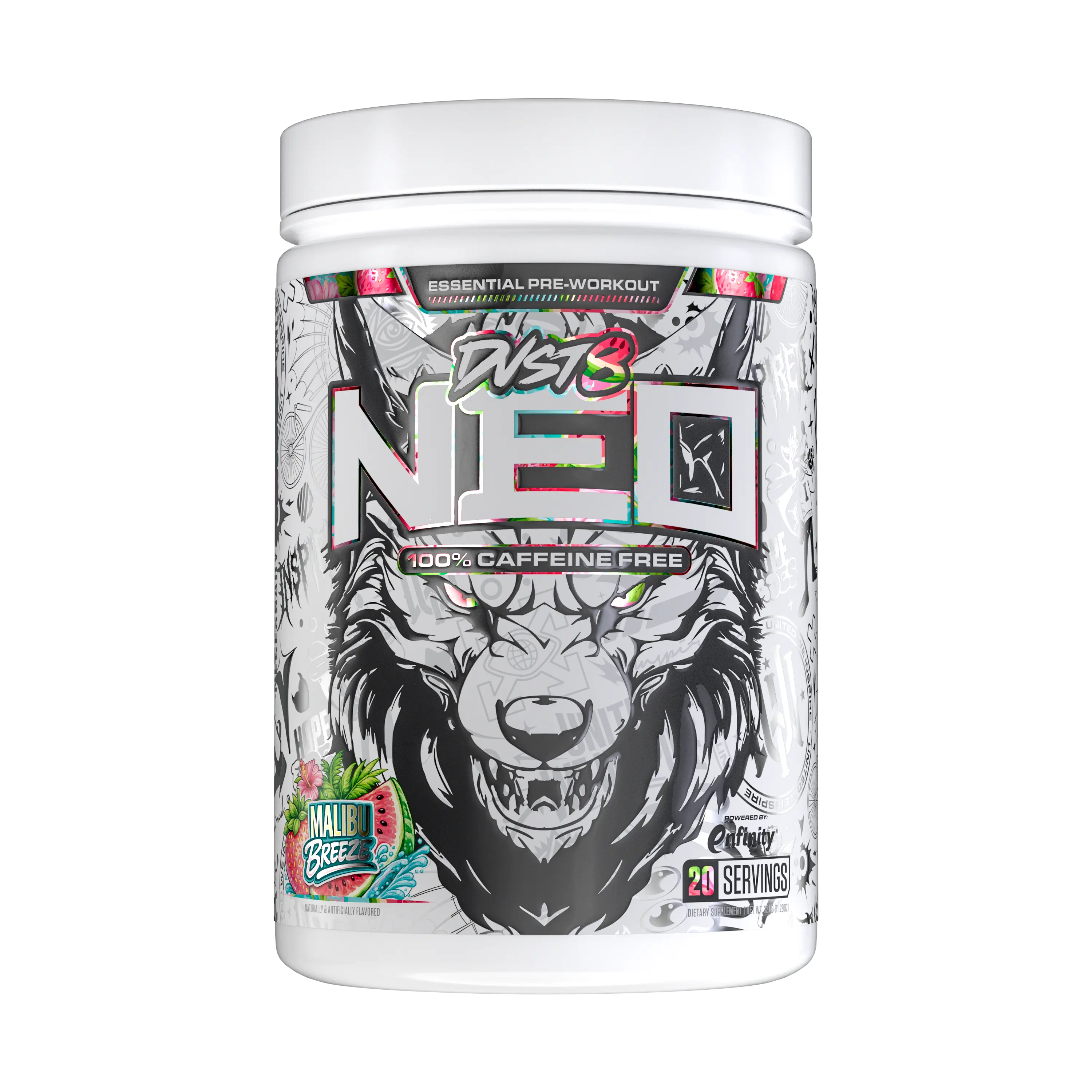 DVST8 NEO PRE WORKOUT POWDER | Caffeine-Free | eNfinity Paraxanthine | Focus, Pumps & Performance | 20 Servings