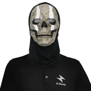 Screaming Terror Ghost Face Mask - Call of Duty Scary Horror Headgear, Birthday/Halloween Prank Prop, Fashion Face Covering Accessory