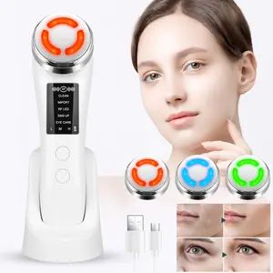 Face Massager Electric Face Lifting 5 in 1 Facial Massager Anti Aging Skin Tightening Firming Skin Care Tools (White