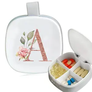 Portable Travel Pill Box, Leakproof Medicine Organizer, Durable Rose Design, Compact Size for Purses & Bags