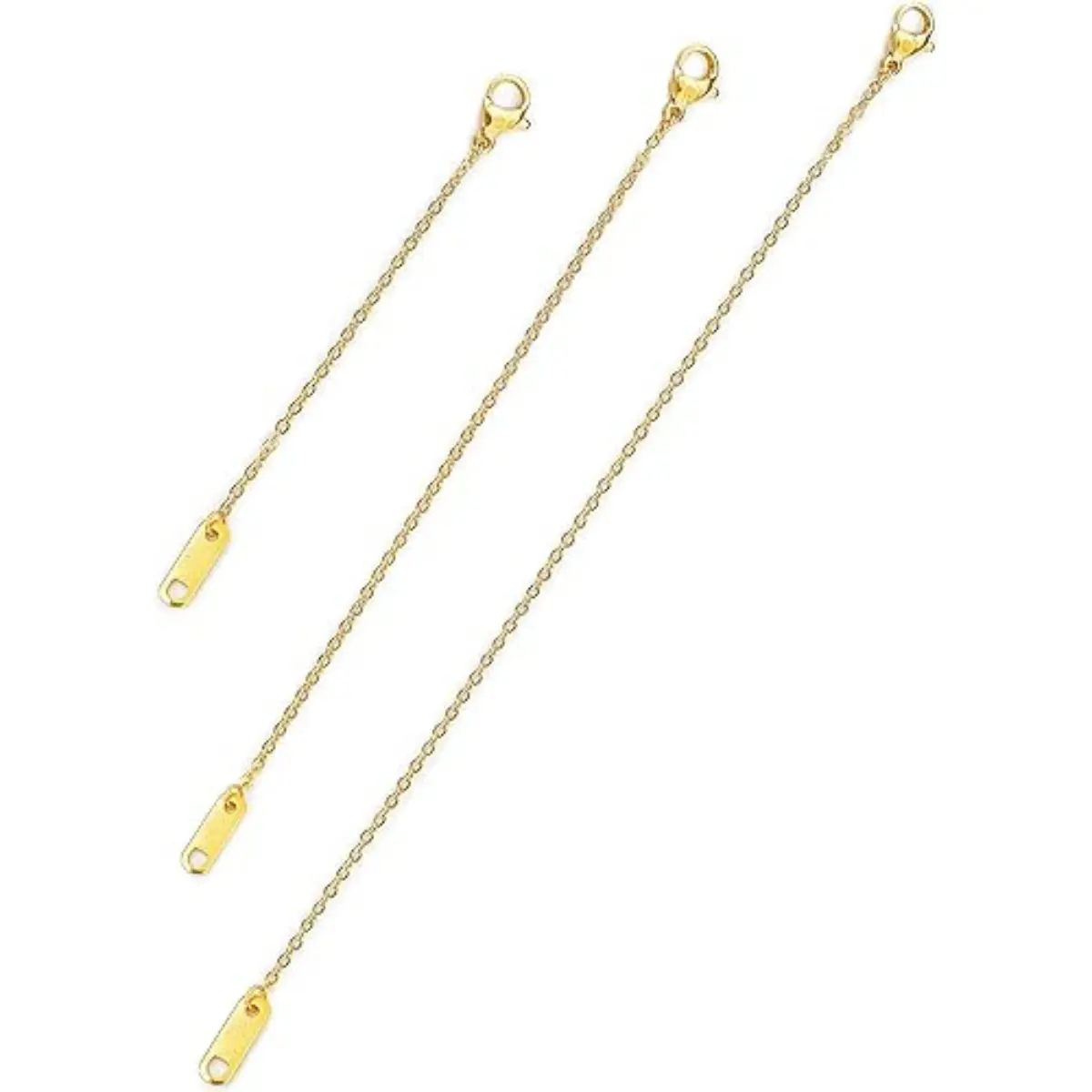 Altitude Boutique 18k Gold Plated Necklace Extenders Delicate Necklace Extender Chain Set for Women 3 Piece Set, Extensions 2", 4", 6" Inches Hypoallergenic in Gold