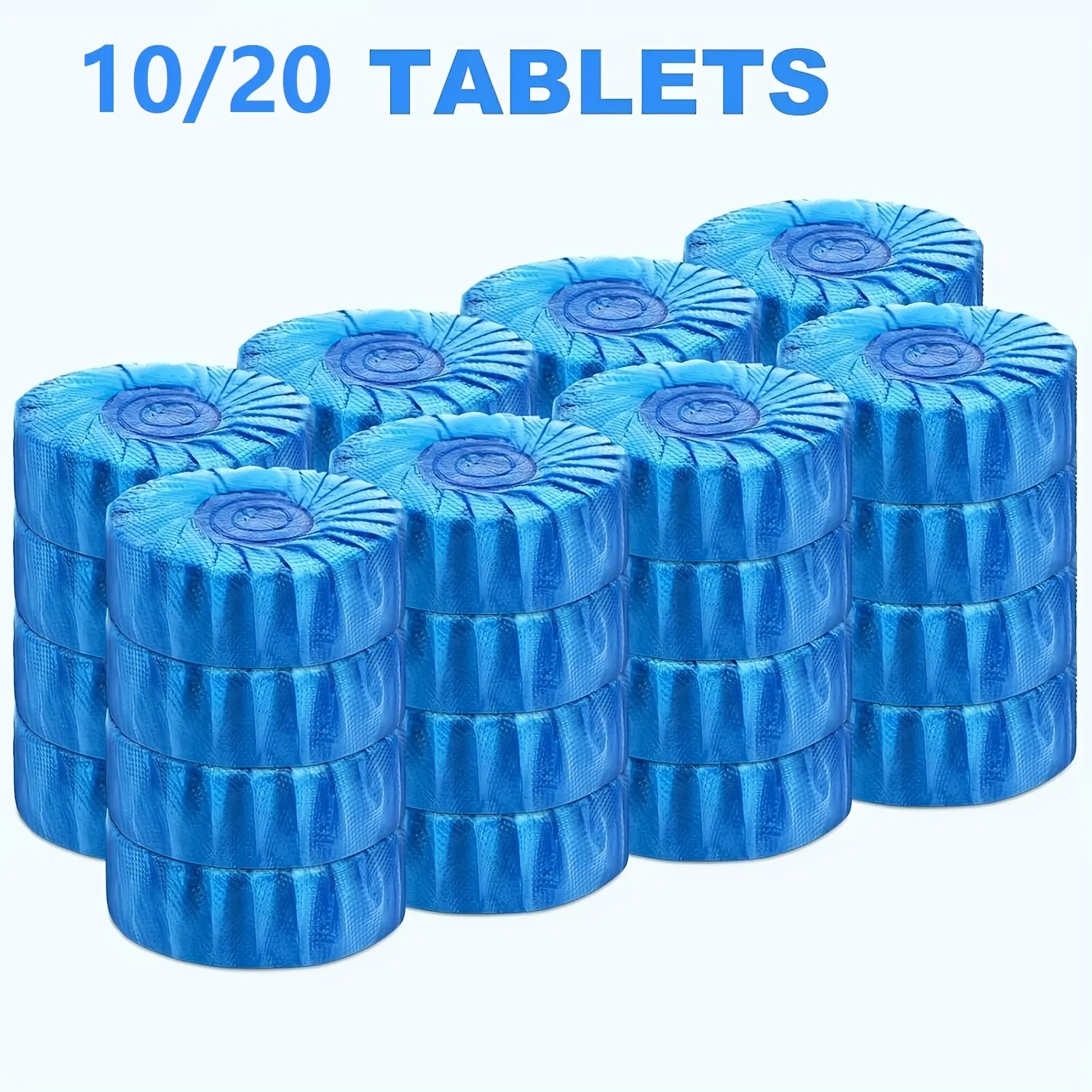 20/10Pcs Automatic Household Toilet Cleaner Tablets - 7-Day Long-Lasting Deodorant, Low-Odor, Fresh, Easy to Use, Tough Stain Remover, Plastic-Safe, Ideal for Home Cleaning Hygiene, 20Pcs