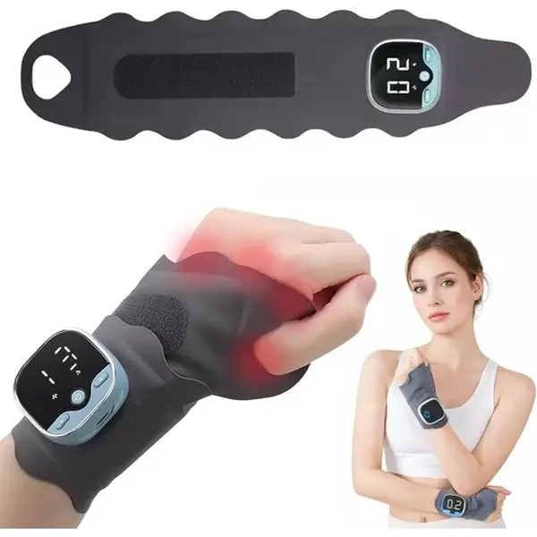 Cordless Hand & Wrist Tendon Massager - 3 Heat Levels Wearable Wireless Rechargeable Heating Pad for Office Users, Wireless Heating Pad