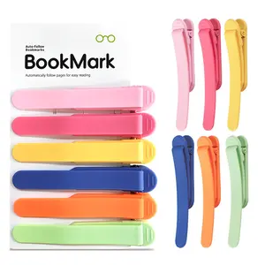 6PCS Silicone Auto-Mark Smart Bookmarks, Easy Page-Marking Book Accessories for Adults, Office Stationery Indexing Supplies