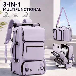 This 3-in-1 large-capacity multifunctional travel backpack for business includes a shoe compartment; it can be carried by hand, worn on one shoulder, or crossbody—lightweight and easy to carry—suitable for everyday use for both men and women and provides