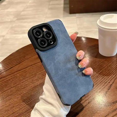 Personalized Suede Leather Phone Case for iPhone 18 Pro Max, 17 16 15 14 13 12 11 Pro Max Plus X/XS XSMAX Military Grade Drop Protection Shockproof Protective Cases for Men Women Soft Phone Cases for iPhone 17 Pro Max