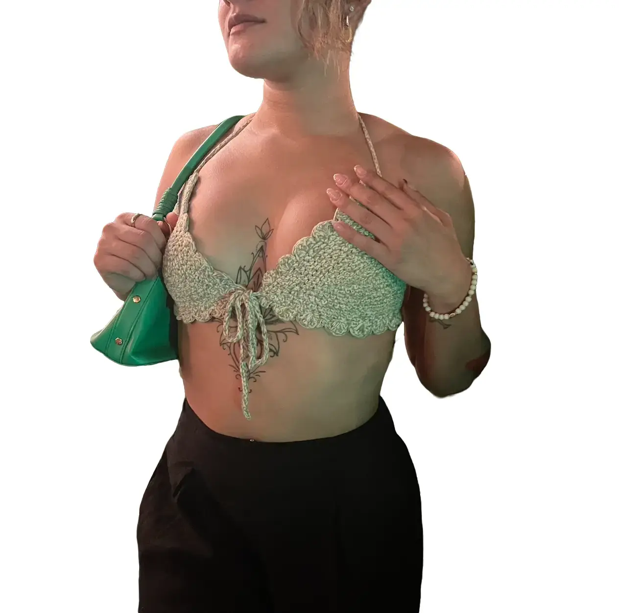 Handmade Les Crochet Bralette by craftedbybethany ;High-Quality Cotton Yarn, Adjustable Straps, Perfect for Summer and Beach Days Womenswear Breathable