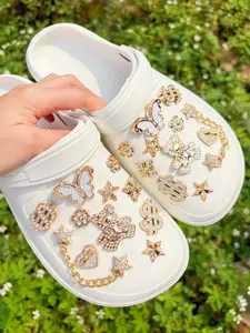 22pcs Shoe Accessories, Bear Star Chain Dollar Butterfly Heart Decor, DIY Footwear Decoration, Perfect Gift for Parties, Bling Shoe Charms, Rhinestone Shoes Charms, Sparkling Shoe Charms