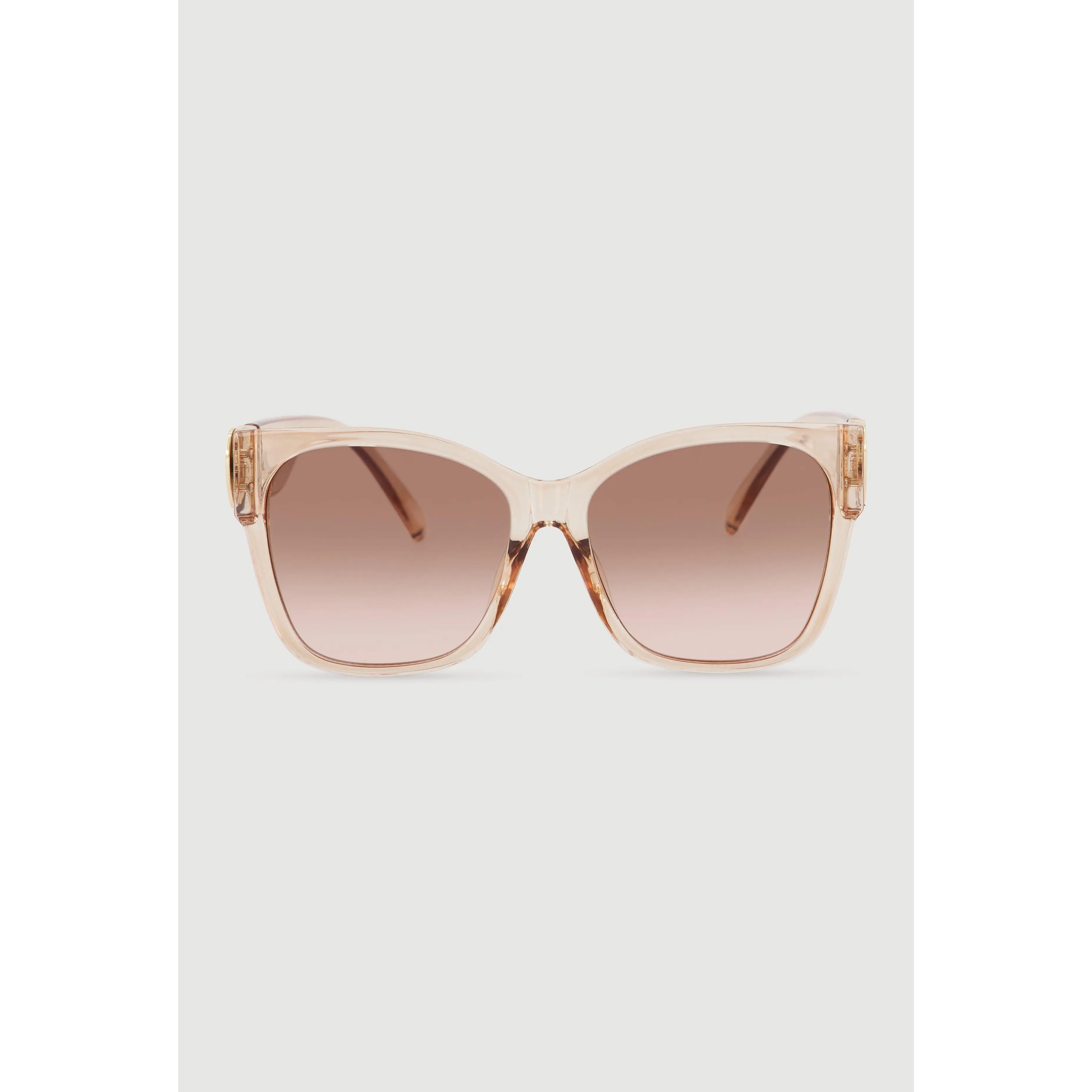 Metallic Heart Detail Ombre Lens Sunglasses