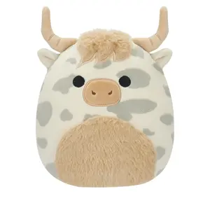 Cuddly Spotted Highland Cow Squish Toy