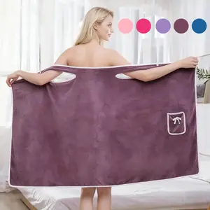 Women's Sexy Wrap Bath Robe with Bow, Bowknot - Small Size Lightweight & Breathable, Snap Closure Towel Dress for Spa, Multiple Colors Available