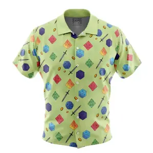 Dungeons and Dragons Dice Pattern Hawaiian Shirt | Cool Anime Vibes for Men & Fans
