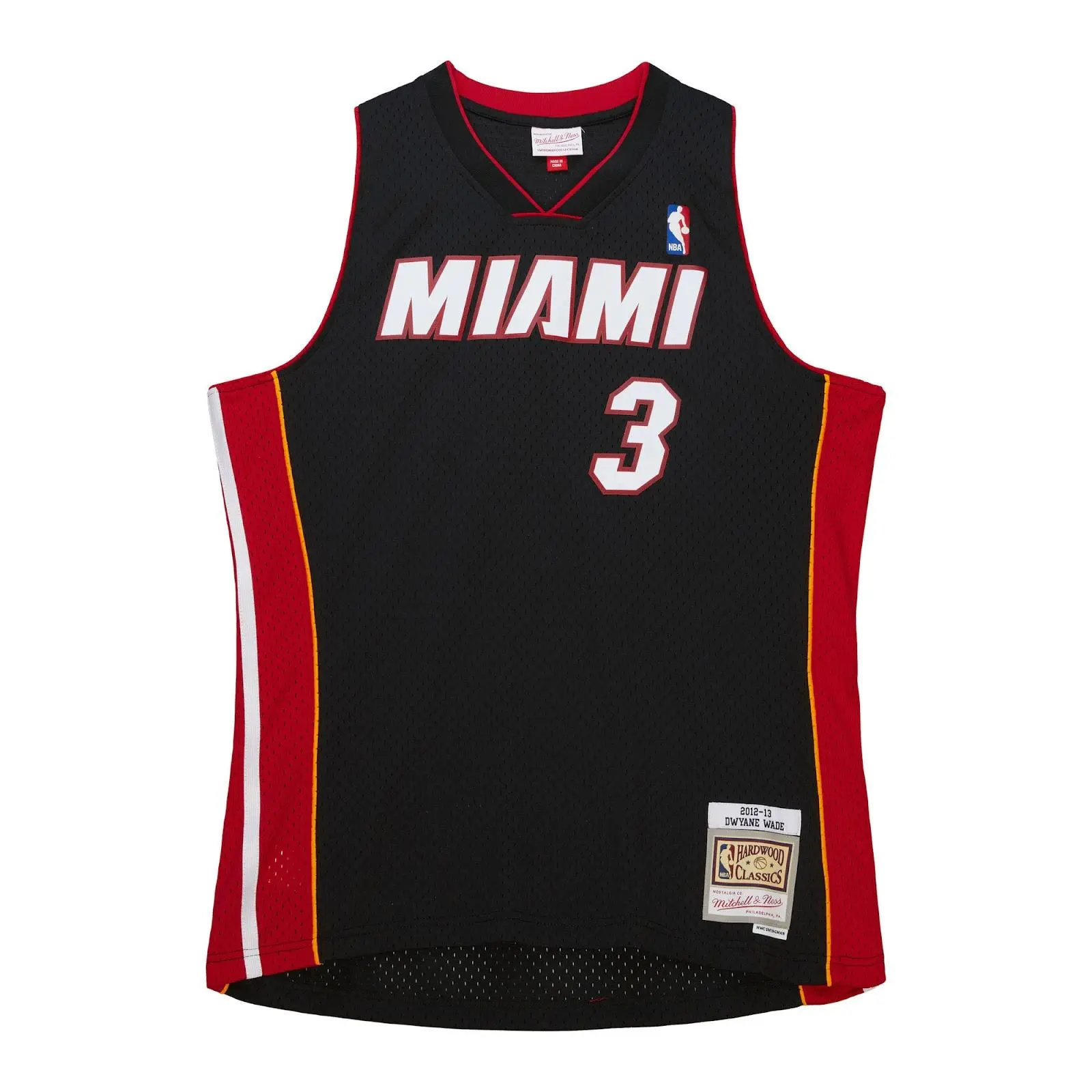 Dwyane Wade Miami Heat 2012-13 Black Swingman Jersey NBA Throwback Basketball Hardwood Classics Fan Gear Mitchell & Ness