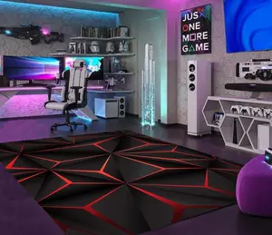 Neon Look Rug, Gamer Rug, Gaming Room Rug, Red Stripes Rug, Gift For Gamers, Gaming Teppich, Cool Rug, Room Decor, Boys Room Rug, Area Rug