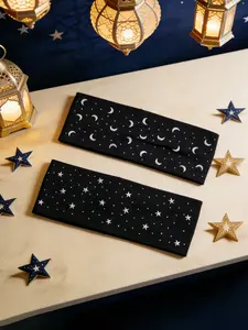 2pcs Ramadan Rhinestone Star Moon Wide Headband, Soft Hair Tie for Daily Outdoors Sports and Holiday Wear