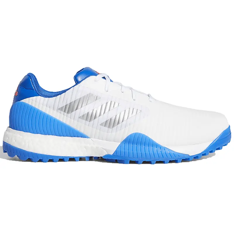 adidas CodeChaos "Cloud White / Glory Blue" Men's Golf Shoes – Spikeless Performance Golf Footwear Featuring Lightweight Construction, Responsive Cushioning, Enhanced Traction, and Breathable Comfort for Improved Stability, Flexibility, and Modern