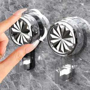 2 Piece Suction Cup Hooks No Drilling Luxury Creative Bathroom Kitchen Storage, Wall Mounted Organizer for Home & Office Use
