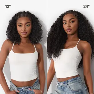 Frodio Veralux™ Fiber 13×6 Braided Cornrow Wig —Water Wave Lace Front Wig for Black Women Pre-Cut Lace Wig | Natural Look, Beginner Friendly