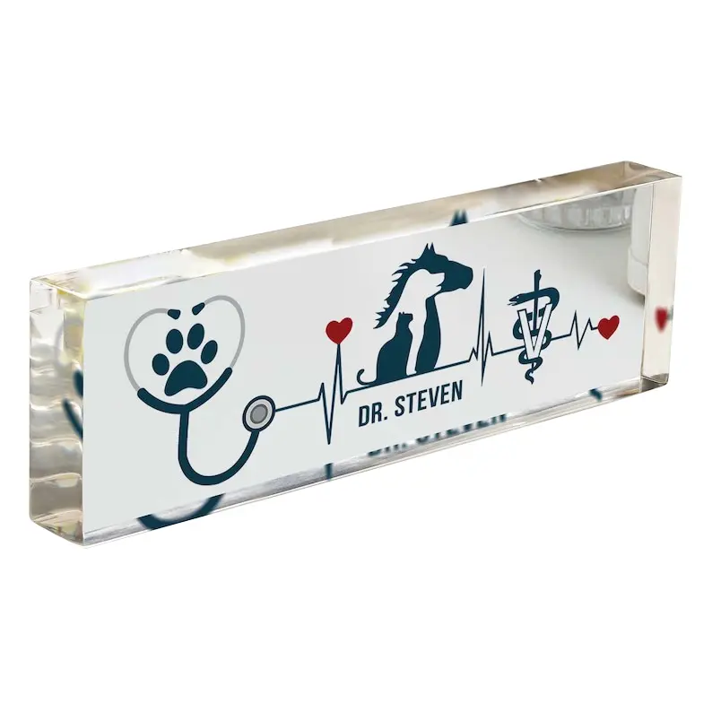 Custom Veterinarian Desk Name Plate, Veterinarian Gifts, Vet Tech Gift, Veterinary Acrylic Name Plate, Vet Tech Desk Plaque, Graduation Gift