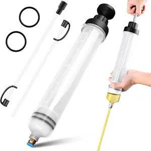 Fluid Extractor 500cc Suction Syringe, Manual Extraction Fill Pump, Oil Syringe for Automotive Car Motorcycle Boat, Vacuum Fuel Transfer
